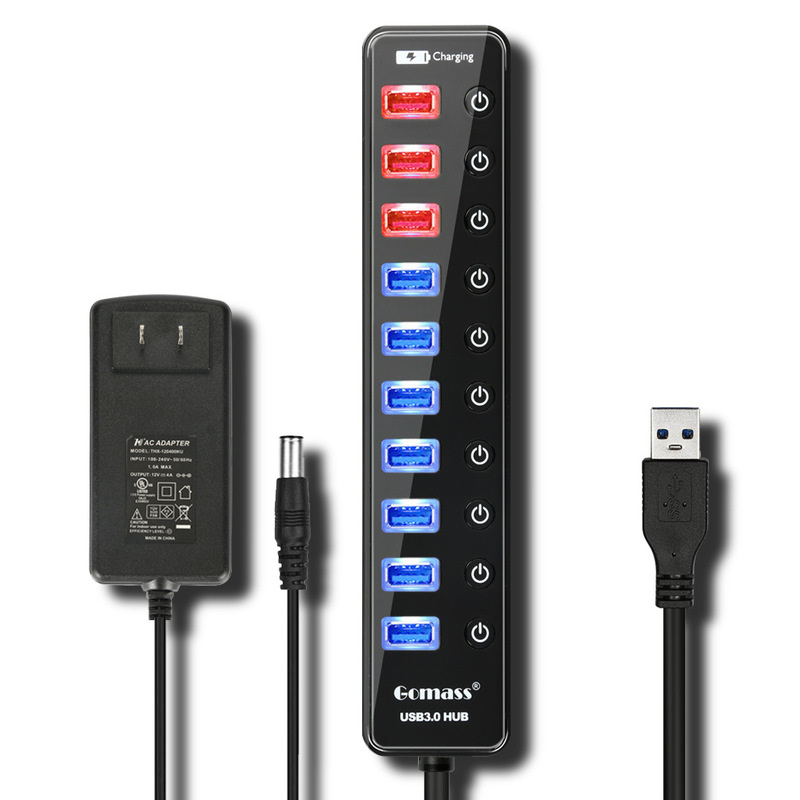 Gao Maisi USB3.0 splitter 10/11Port computer expansion HUB HUB with power HUB