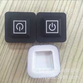 厂家供应硅胶开关外壳喷油镭射logo按键帽硅胶开关按键套