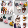 Cute three dimensional plush rabbit, demi-season hairgrip, children's hair rope, hair accessory, Korean style
