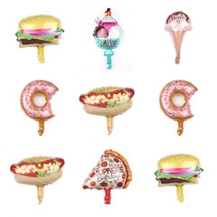 New Mini Burger Pizza Ice Cream Donut Gourmet Balloons Birthday Party Decorative Balloons Wholesale