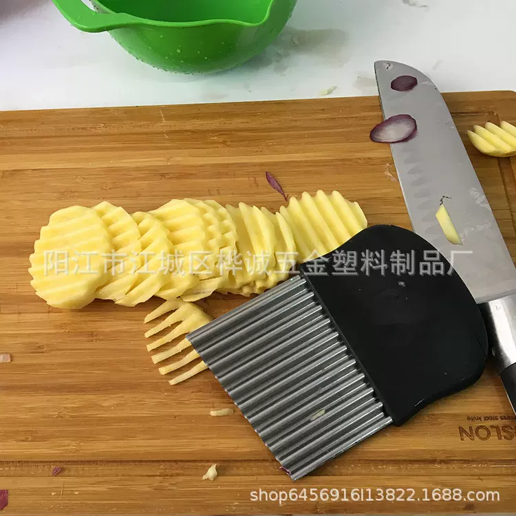 浪牙土豆切不锈钢薯条切波纹切面刀土豆切条器洋葱切波浪型切刀