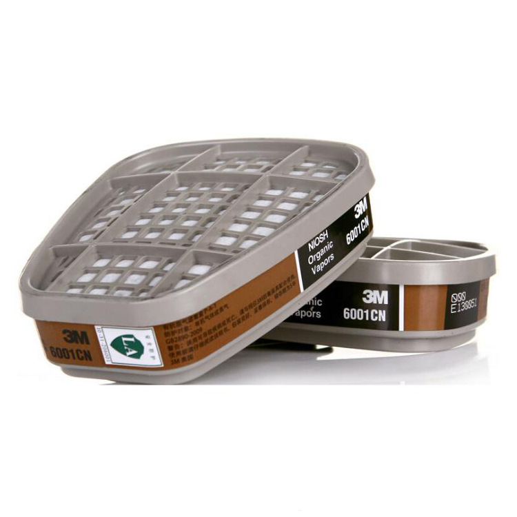 3M滤毒盒6001CN有机酸性气体过滤件6006综合梯形滤芯配套防毒面具