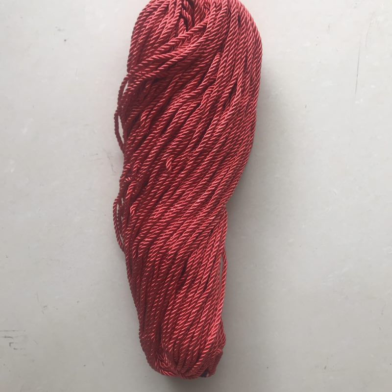 新款创意涤纶三股绳 流苏装饰束口捆绑绳子礼品手提袋扭厂家批发