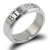 Korean version of the new BTS BTS Around the ring stainless steel name birthday ring ring necklace can be dual -use women