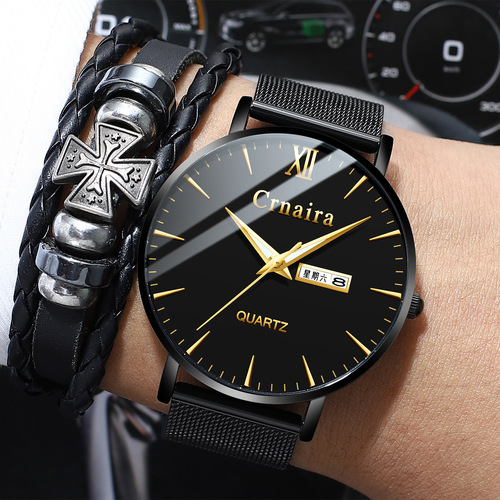 Cross-border watch men's quartz watch fashionable minimalist ultra-thin factory wholesale watch men's waterproof