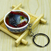 Chinese realistic keychain, blue and white food play, props, Chinese style, internet celebrity, 4cm, wholesale