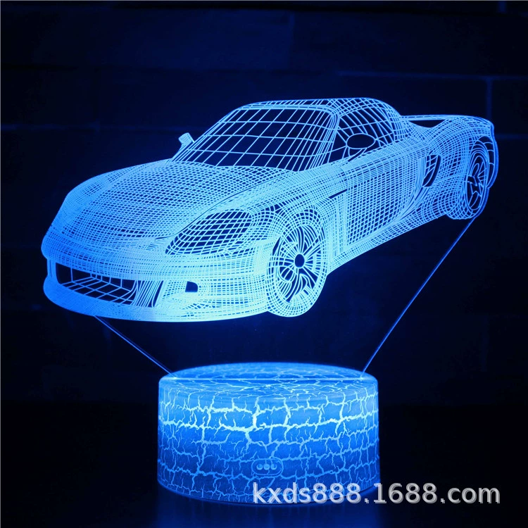 Светодиодная ночная подушка для гонок 3D с проектором, пульт ДУ, акриловая пластина 4 мм, 16 цветов