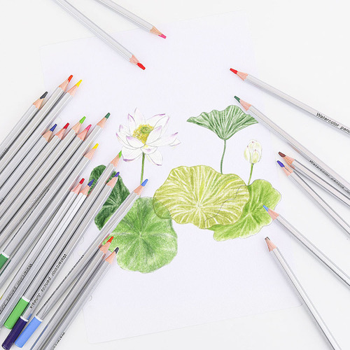 JUNESIX 3.0 premium core water-soluble colored pencils, watercolor painting heat shrinkable sheet pencils, 12-color set