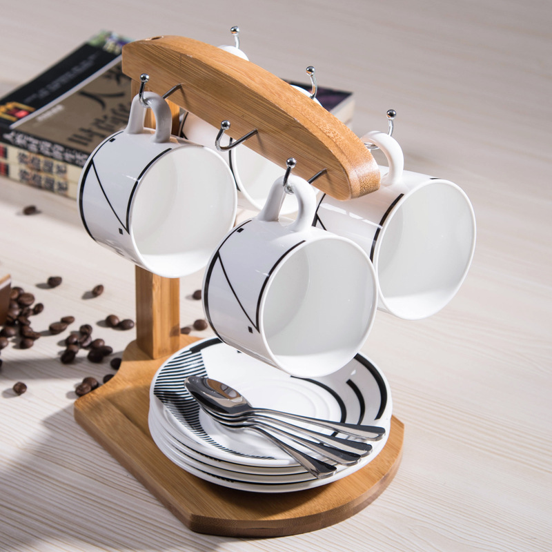 Tazas de cerámica tazas de agua tazas de café creativas con un conjunto completo de platos de 6 piezas al por mayor