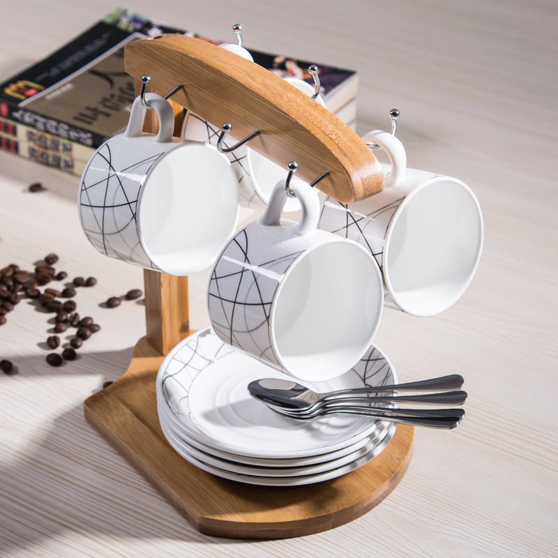 Tazas de cerámica tazas de agua tazas de café creativas con un conjunto completo de platos de 6 piezas al por mayor