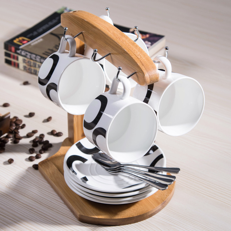 Tazas de cerámica tazas de agua tazas de café creativas con un conjunto completo de platos de 6 piezas al por mayor