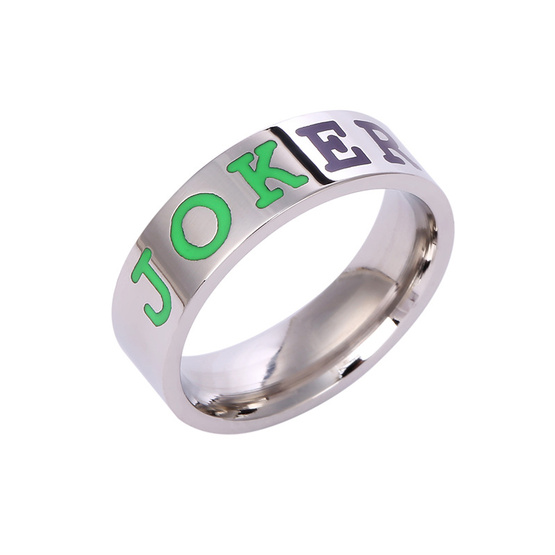 Transfronterizo europeo y americano estilo titanio anillo de acero par anillo de molienda pegamento esmalte de acero inoxidable joyería suministro directo de fábrica