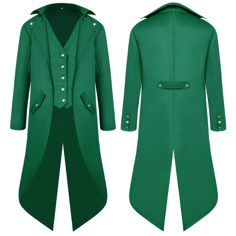 Men's Medieval Punk Tuxedo Coat, Mid-Length Retro Cosplay Jacket, Multi‑color Sizes