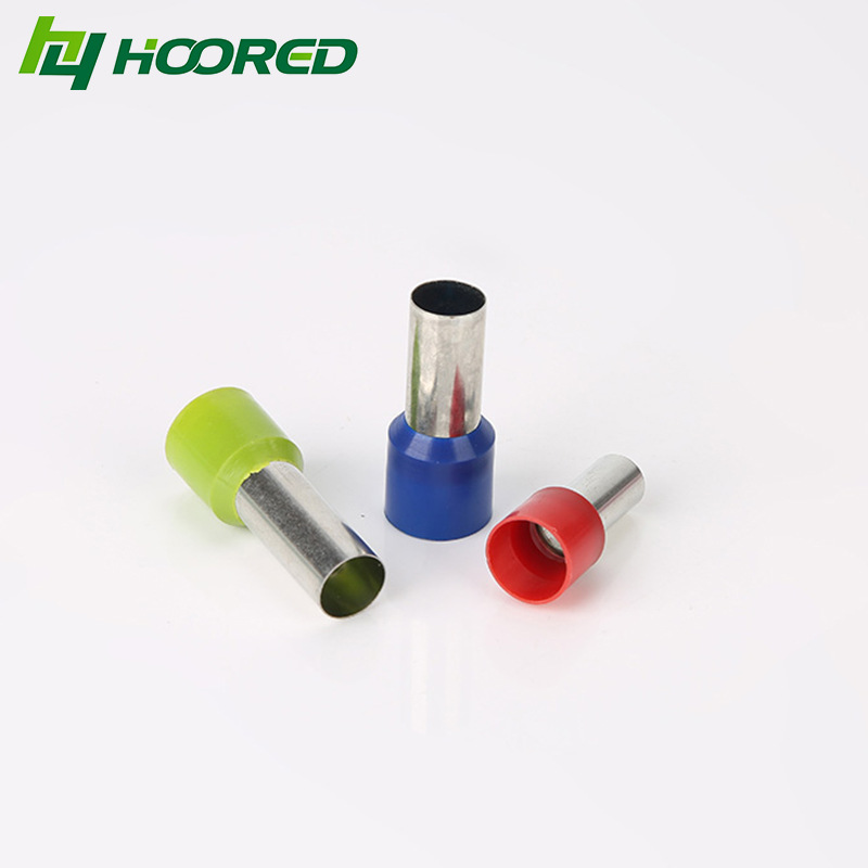 E形管柱形接线端子冷压束线管状端子 紫铜亮锡接头固线铜接头