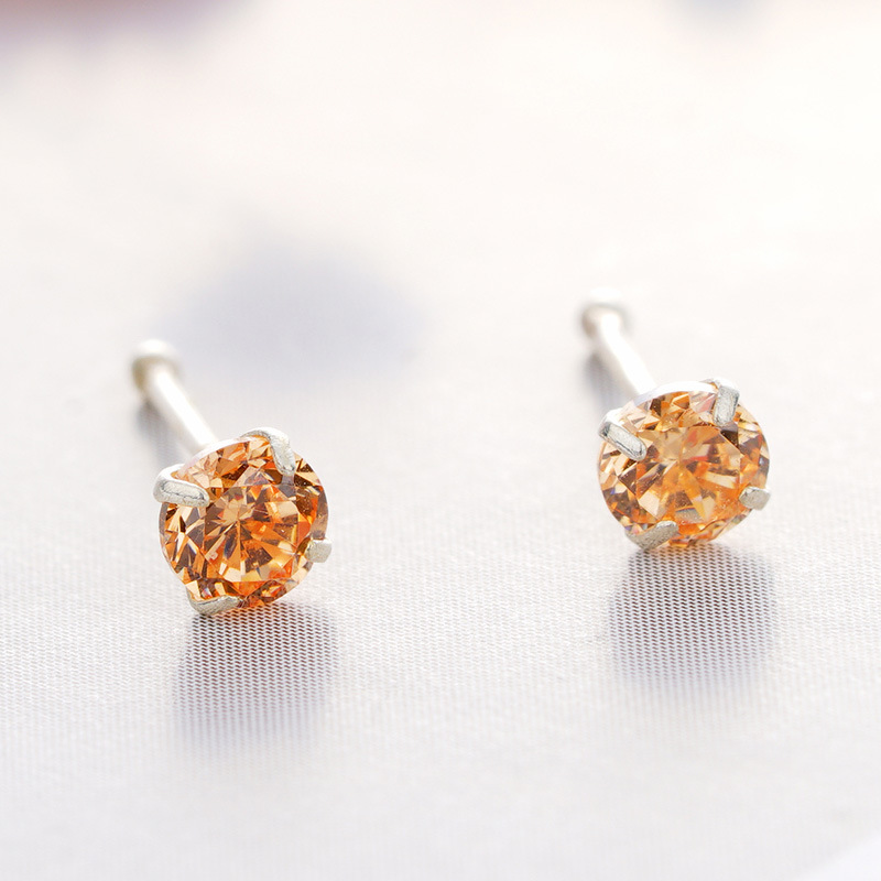 S925 plata esterlina japonesa y coreana nueva ZIRCON nariz Stud europea y americana de moda diamante-incrustado nariz Stud Cuerpo Femenino piercing accesorios de la joyería