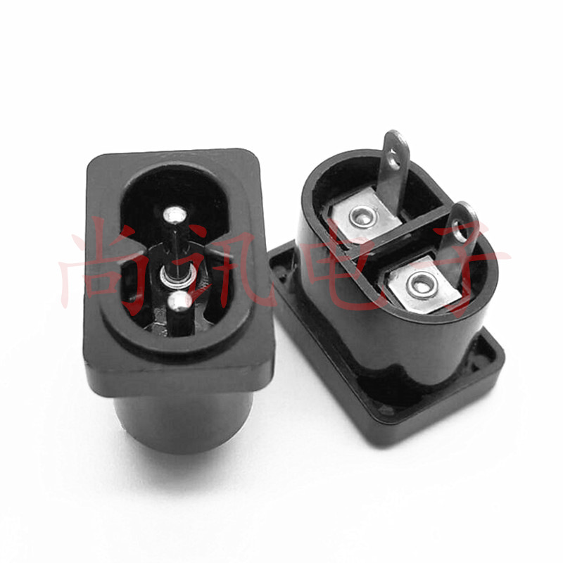 小8字尾电源插座AC-010 两孔二芯AC-008八字椭圆安装孔口充电插座