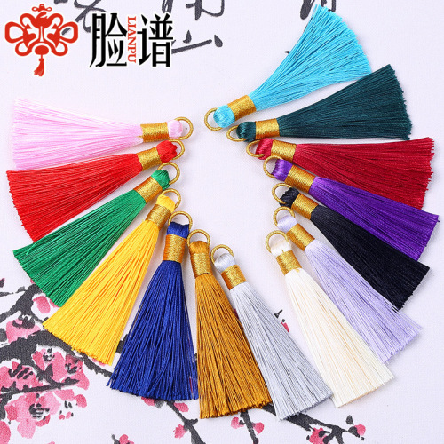 Gold hoop tassel tassel vertical ice silk tassel jewelry DIY accessories small pendant hanging tassel 21 colors manufacturer wholesale