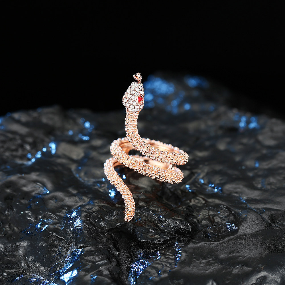 New creative snake ring women's punk exaggerated spirit snake index finger ring_voghion.com