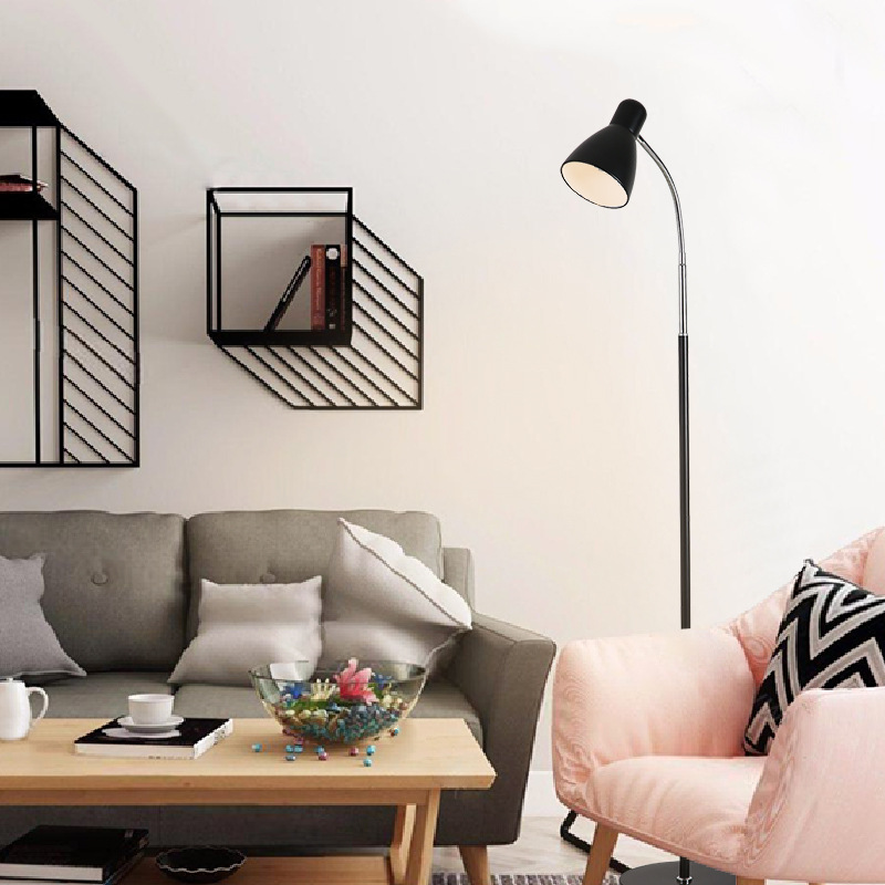 Lámpara de pie LED moderna estilo americano, luz cálida de lectura, apta para oficina o sala de estudio