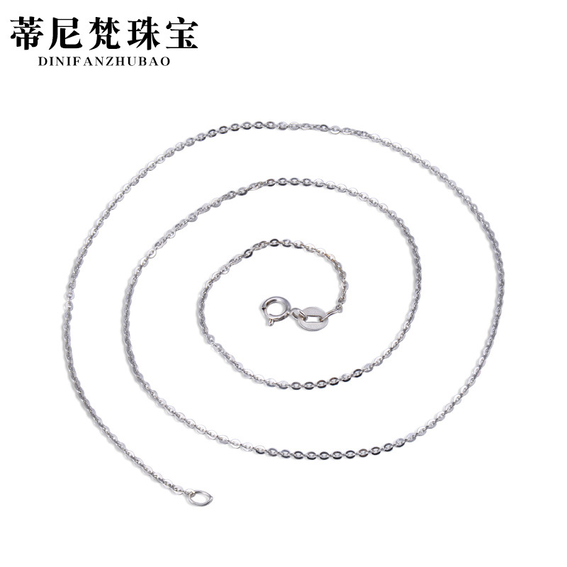 S925 collar de plata esterlina cadena de las mujeres flash cadena en forma de o no colgante cadena de plata suéter cadena de clavícula cadena desnuda cadena cruzada cadena