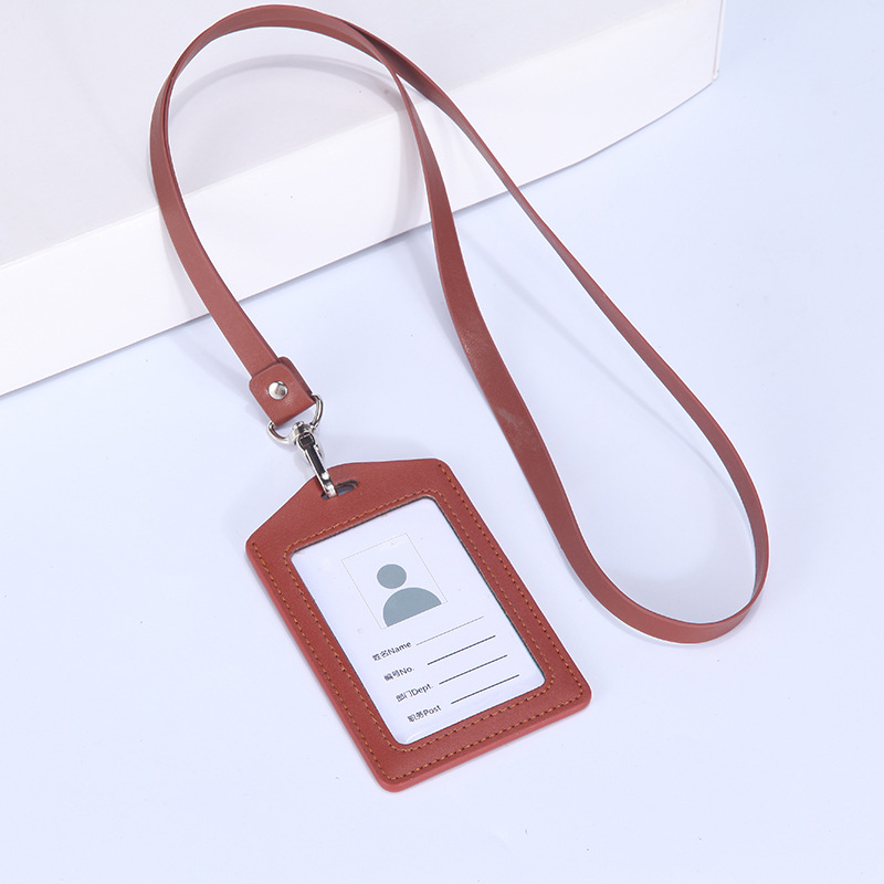 Jinbeisi insignia de cuero titular de la tarjeta de identificación titular de la tarjeta cordón permiso de trabajo caso de cuero tarjeta de trabajo titular de la tarjeta de acceso del estudiante