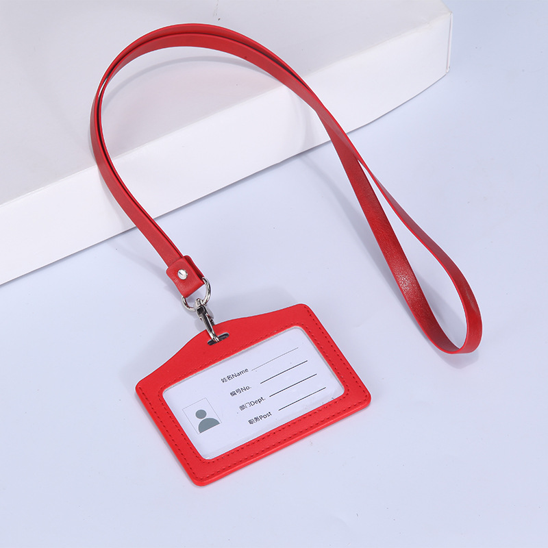 Jinbeisi insignia de cuero titular de la tarjeta de identificación titular de la tarjeta cordón permiso de trabajo caso de cuero tarjeta de trabajo titular de la tarjeta de acceso del estudiante