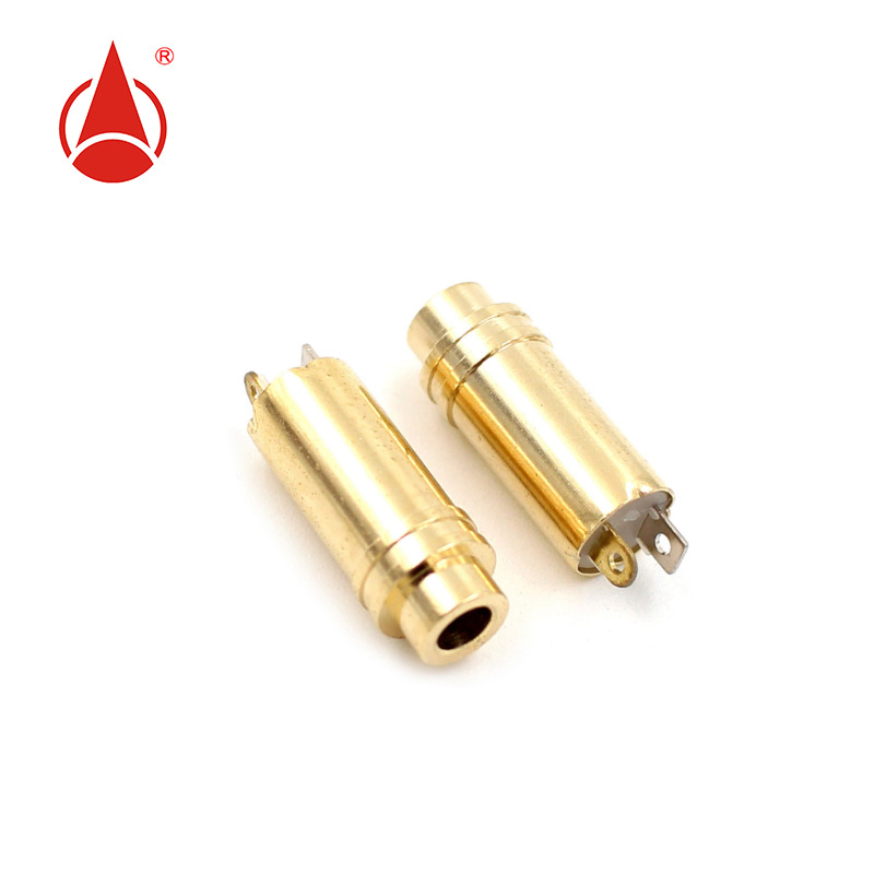 厂家供应3.5mm立体声耳机母座插头音频插座镀金属子弹头耳机母头