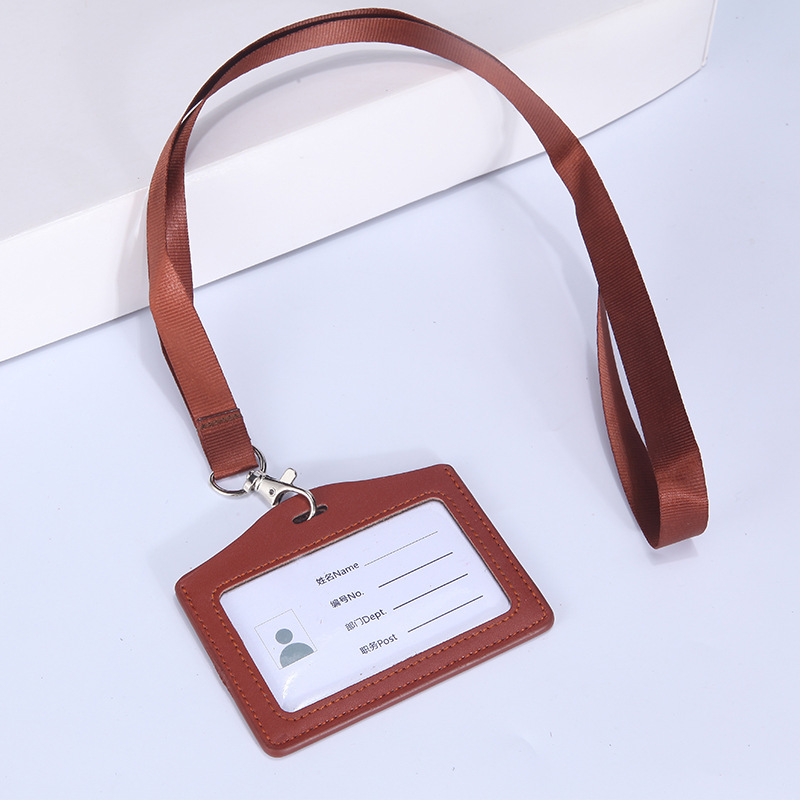 Jinbeisi insignia de cuero titular de la tarjeta de identificación titular de la tarjeta cordón permiso de trabajo caso de cuero tarjeta de trabajo titular de la tarjeta de acceso del estudiante