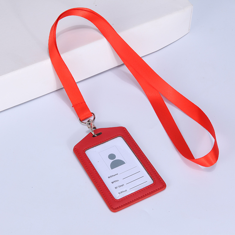 Jinbeisi insignia de cuero titular de la tarjeta de identificación titular de la tarjeta cordón permiso de trabajo caso de cuero tarjeta de trabajo titular de la tarjeta de acceso del estudiante