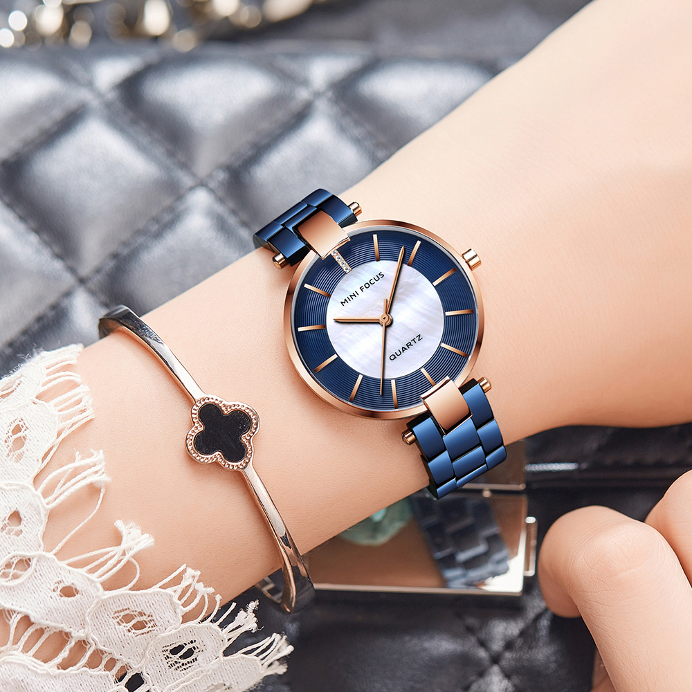 Mini Focus Fashion Steel Band Mother-Of-Pearl Women's Watch Japanese Movement Waterproof Women's Quartz Watch 0224L