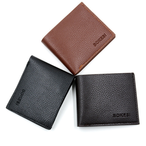 Wallet Men's Wallet Microfiber PU Wallet Open Men's Money Clip Magnetic Buckle Money Contains Zipper Multi-Card Slot Leather Bag
