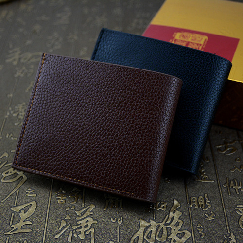 Wallet Men's Wallet Microfiber PU Wallet Open Men's Money Clip Magnetic Buckle Money Contains Zipper Multi-Card Slot Leather Bag