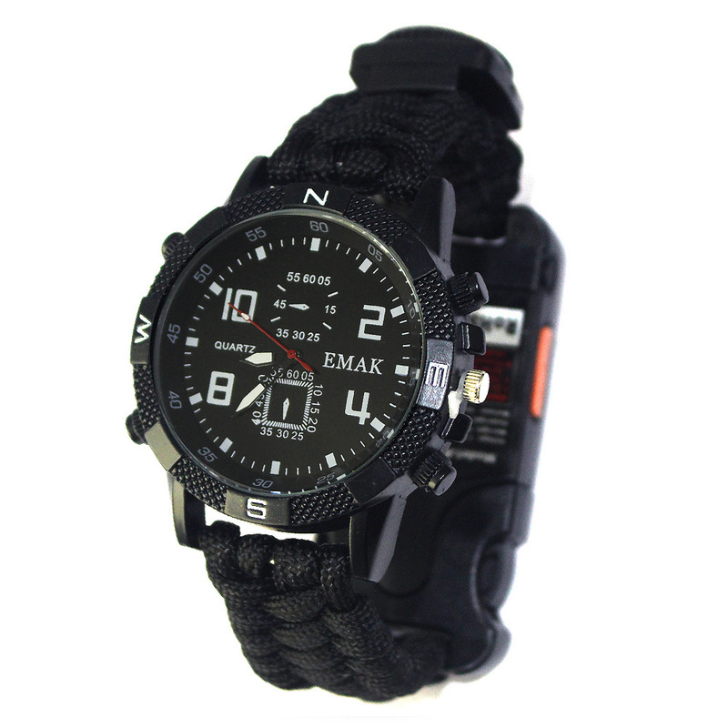 Outdoor Survival Outdoor Mountaineering and Rock Climbing Travel Men's Watch Multi-Function Sosled Light Laser Paracord Watch Outdoor Survival Outdoor Mountaineering and Rock Climbing Travel Men's Watch Multi-Function Sosled Light Laser Paracord Watch