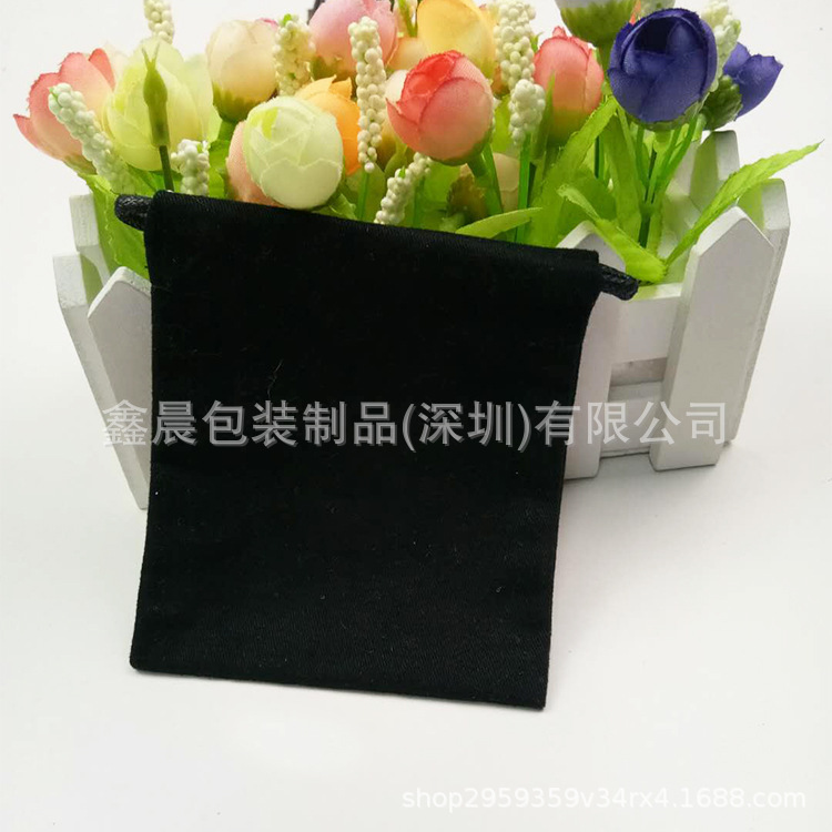 厂家生产棉布拉绳包装袋 帆布束口袋 手机电源包装袋 绒布收纳袋