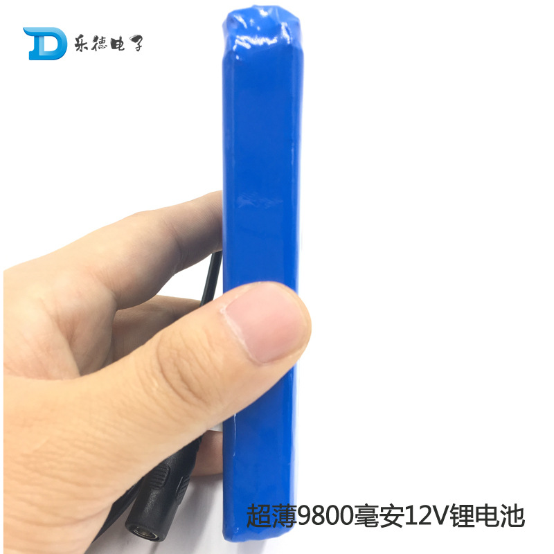 乐德电子9.8ah聚合物超薄电瓶大容量116-58-17mm9800锂电池12v