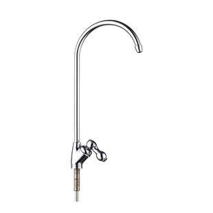 Factory wholesale water purifier filter accessories faucet copper single handle big bend faucet 2 quick connect faucet