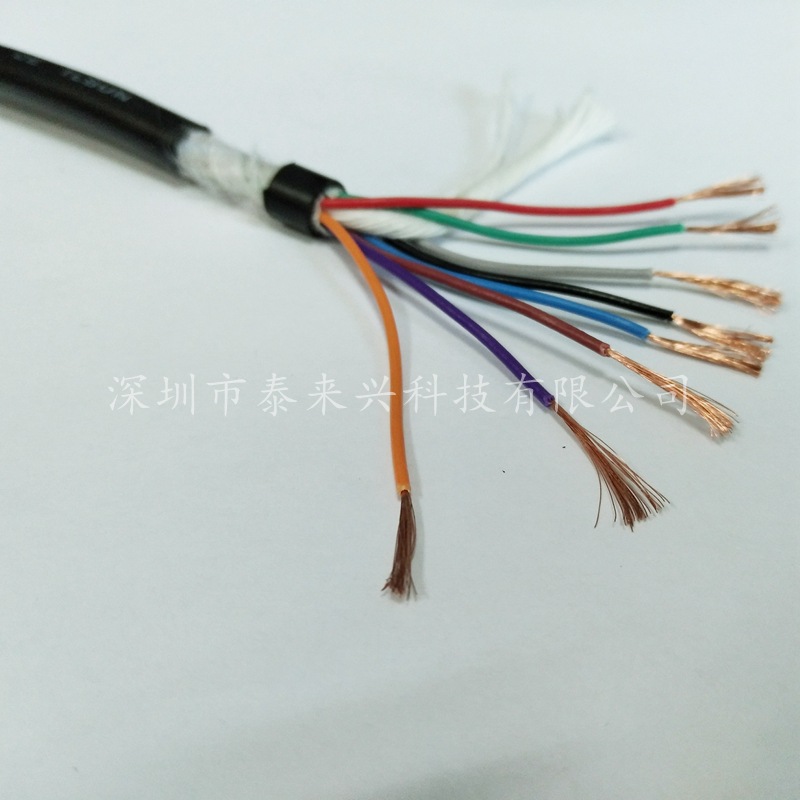 PUR拖链电缆8*0.2多股铜芯软电线细铜抗拉耐弯曲耐腐蚀电缆线