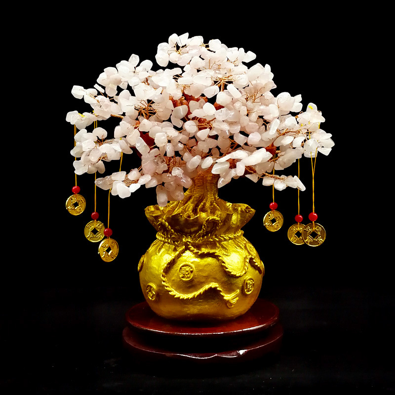 Citrino dinero árbol suerte decoración hogar sala de estar TV vino gabinete decoración apertura de la empresa regalo fortuna árbol