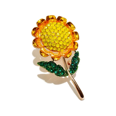 Korean Fashion Cartoon Simple Oil Dropping Enamel Alloy Sunflower Brooch Pin Women's Clothing Pin Accessories (Yaxa sancaqları) - xz4909