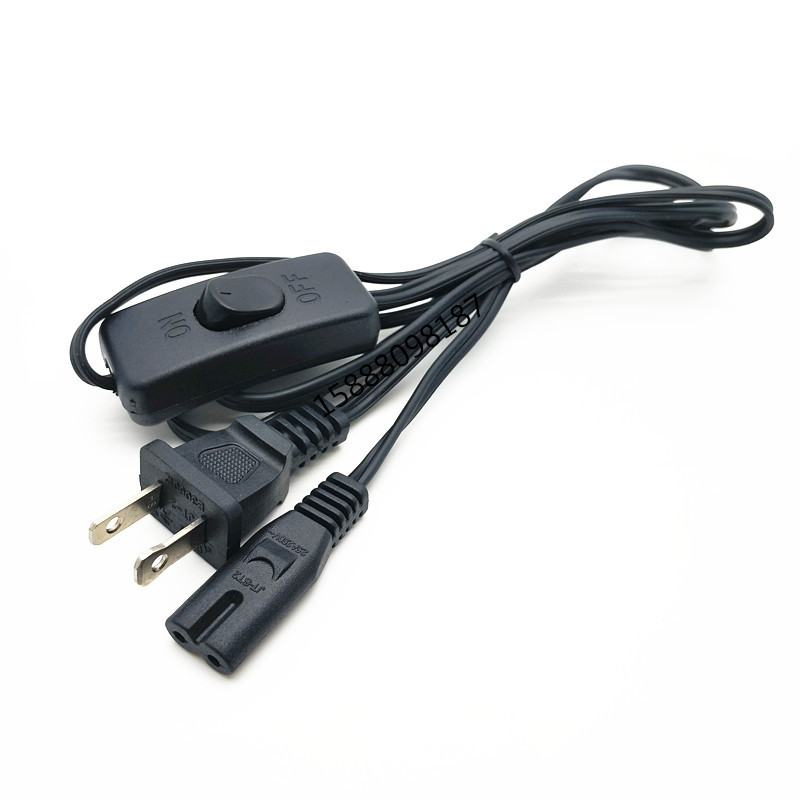 供应303开关线 8字尾 美标电源线灯笼插头线 美规按钮开关电源线