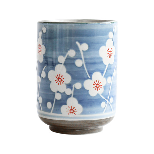 Nishida Muyu Japanese hand-painted blue and white porcelain tea cup handleless household creative straight cup ceramic cup