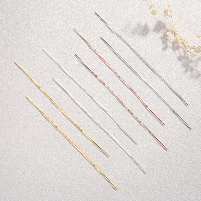 925 Sterling Silver parts Earrings Double needle Ear line Silver ornament parts Sterling Silver Ear line Double needle Ear line Factory Outlet