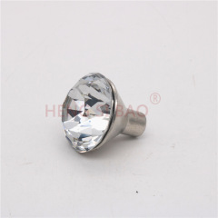 Factory-supplied crystal glass handle modern minimalist round alloy base rural style drawer wardrobe bathroom handle