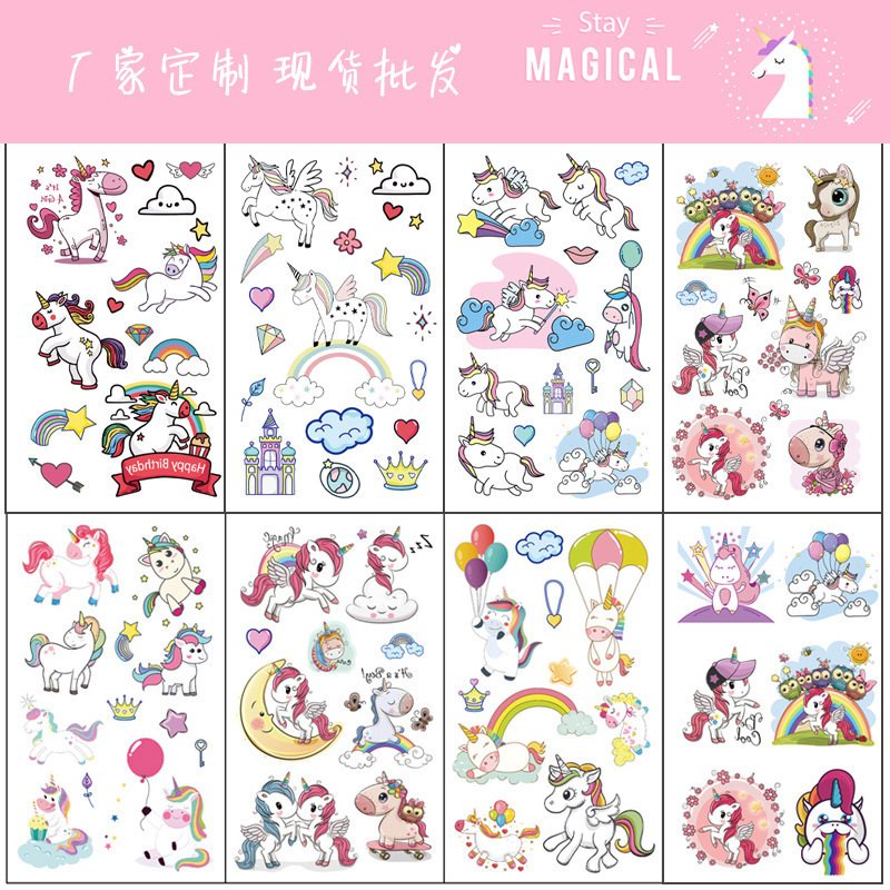 Cross-border Source Children's Cartoon Tattoo Sticker Advanced Sense Unicorn Dinosaur Mermaid Space Temporary Tattoo Sticker Cross-border Source Children's Cartoon Tattoo Sticker Advanced Sense Unicorn Dinosaur Mermaid Space Temporary Tattoo Sticker