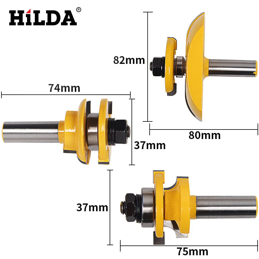 Directo de fábrica Hilda carpintería fresadora ángulo cuchillo ranurado cuchillo recorte cuchillo fondo redondo cuchillo gabinete puerta cuchillo