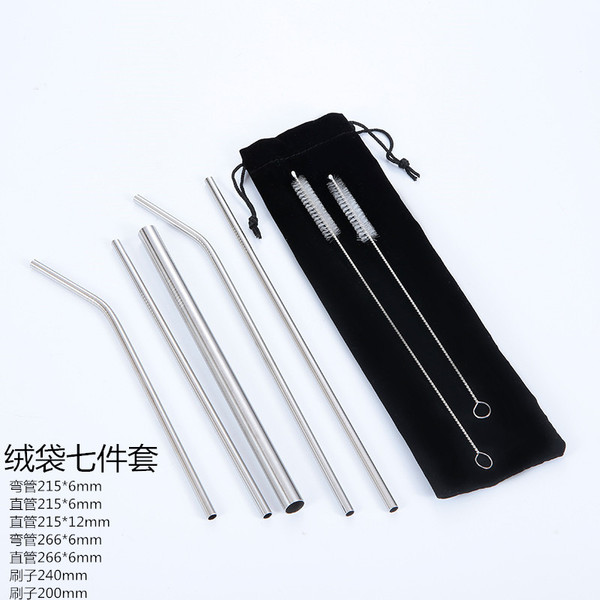 Stainless steel straws manufacturer milk tea coffee metal straw set…