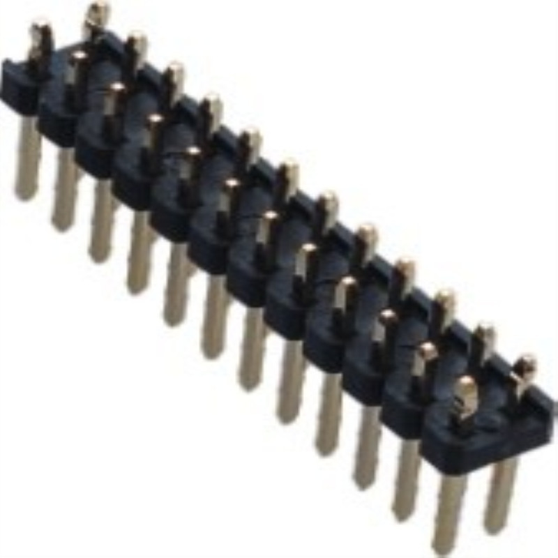 2.54间距排针双排直插单塑2~40P 塑高1.5/ 2.0/2.5镀金连接器