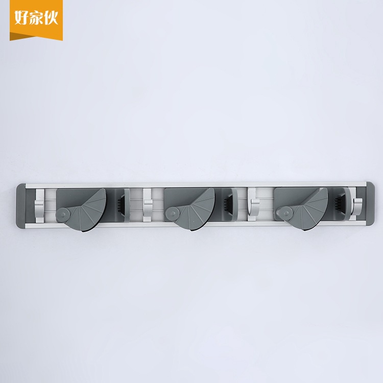 Rack mejorado espacio aluminio fregona rack escoba rack de almacenamiento rack fregona clip de cocina gancho de almacenamiento
