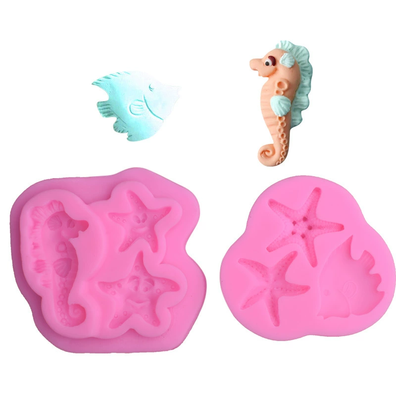 Маринованный fondant, акриловая компактная силиконовая форма, новая коллекция, морской конек, морская звезда