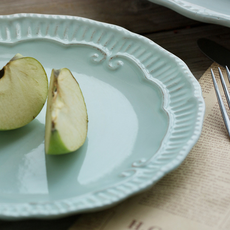 Traje de vajilla de cerámica de estilo europeo retro creativo hotel de estilo occidental vajilla de cerámica hogar cocina tazón taza